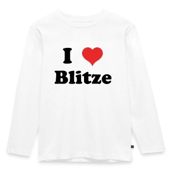 i love Blitze - Kinder Premium Bio Langarmshirt - Weiß - Vorne - AI Model Kid Female (0cm)
