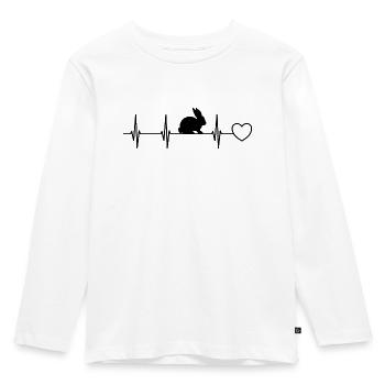 Hase Herzschlag EKG Puls - Kinder Premium Bio Langarmshirt - Weiß - Vorne - AI Model Kid Female (0cm)