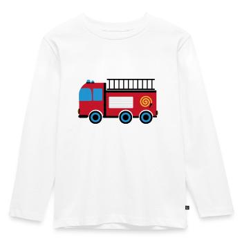 Feuerwehr Truck - Kinder Premium Bio Langarmshirt - Weiß - Vorne - AI Model Kid Female (0cm)