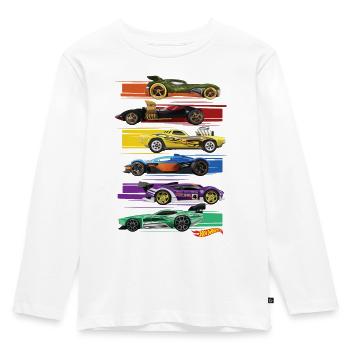 Hot Wheels Racers - Kinder Premium Bio Langarmshirt - Weiß - Vorne - AI Model Kid Female (0cm)