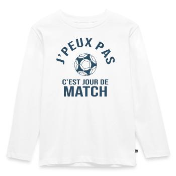 football je peux pas c est match de foot - T-shirt manches longues Premium Enfant - blanc - Devant - AI Model Kid Female (0cm)