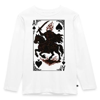 Ritter auf flammendem Ross Karte - Kinder Premium Bio Langarmshirt - Weiß - Vorne - AI Model Kid Female (0cm)