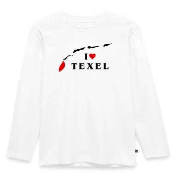 Ich liebe Texel - Kinder Premium Bio Langarmshirt - Weiß - Vorne - AI Model Kid Female (0cm)