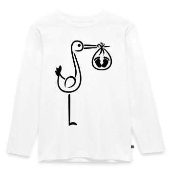 Storch - Kinder Premium Bio Langarmshirt - Weiß - Vorne - AI Model Kid Female (0cm)