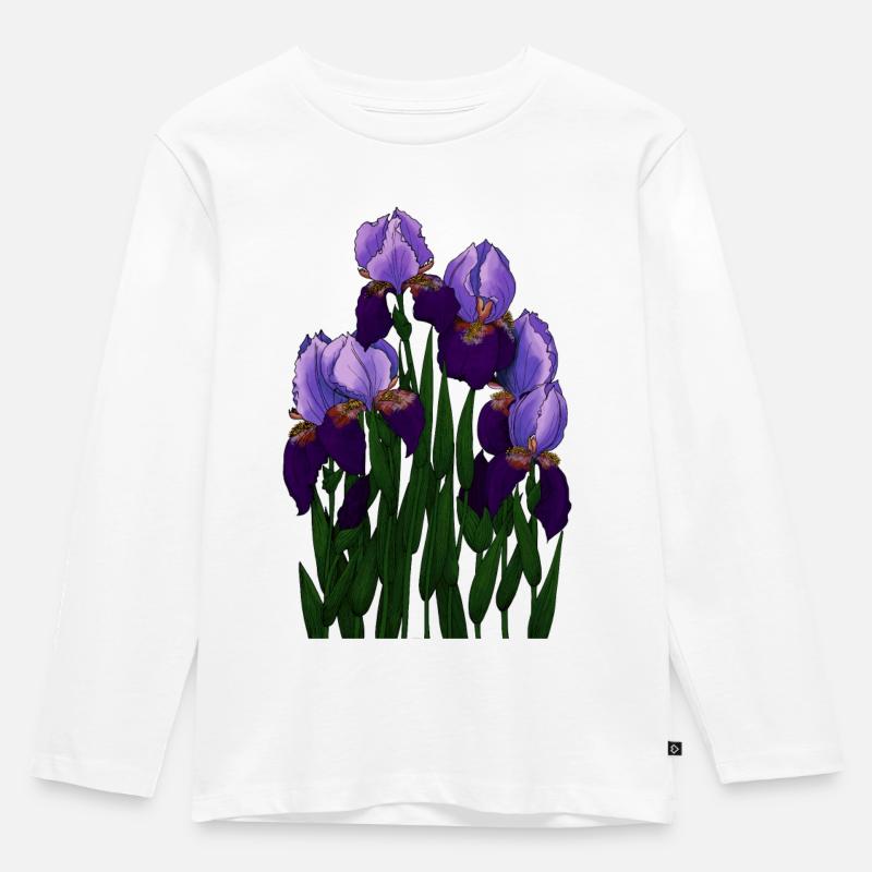 Irysy - Iris - Kinder Premium Bio Langarmshirt - Weiß