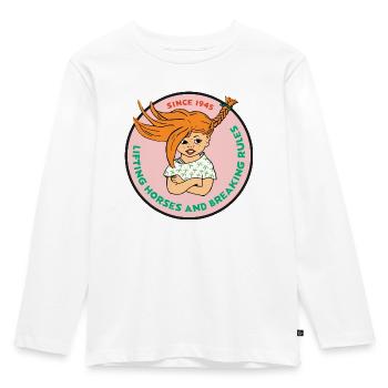 Pippi Longstocking Wild Pippi Design With Quote - Kids' Premium Longsleeve Shirt - white - Front - AI Model Kid Female (0cm)