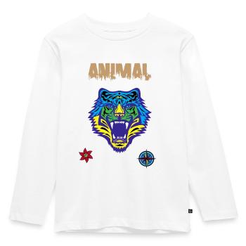 Bengalische Tiger-Kratzkralle - Kinder Premium Bio Langarmshirt - Weiß - Vorne - AI Model Kid Female (0cm)