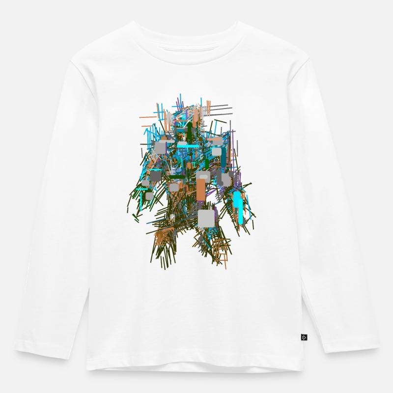 Transformator Abstrakt - Kinder Premium Bio Langarmshirt - Weiß