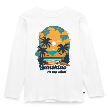 Sunshine in my mind. Cool summertime design. - Kids' Premium Longsleeve Shirt - white - Front - AI Model Kid Female (0cm)