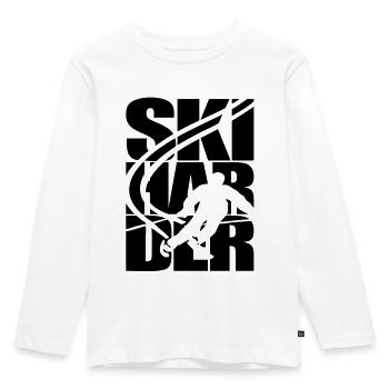 Ski skier ski resort area skiing - Kids' Premium Longsleeve Shirt - white - Front - AI Model Kid Female (0cm)