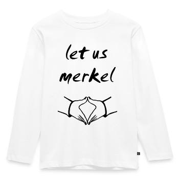 Merkel, Merkel-Raute, merkel diamond - Kids' Premium Longsleeve Shirt - white - Front - AI Model Kid Female (0cm)