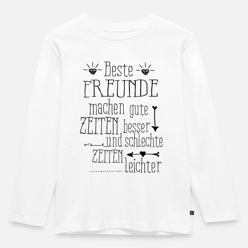 Beste Freunde - Kinder Premium Bio Langarmshirt - Weiß