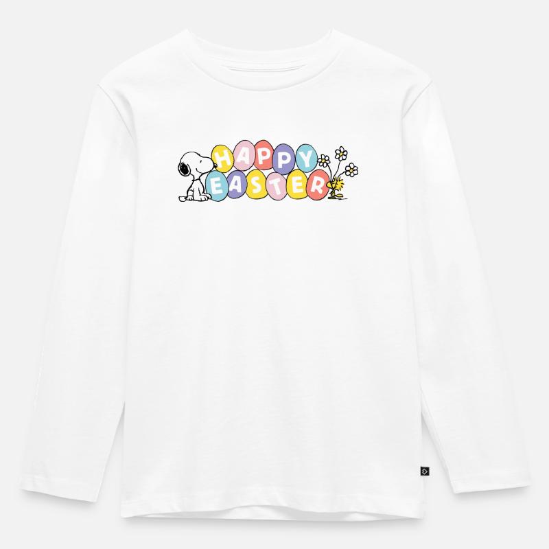 Peanuts Snoopy Happy Easter Paques - T-shirt manches longues Premium Enfant - blanc