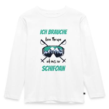 Therapie Skifahren Skifoan Schifoan - Kinder Premium Bio Langarmshirt - Weiß - Vorne - AI Model Kid Female (0cm)