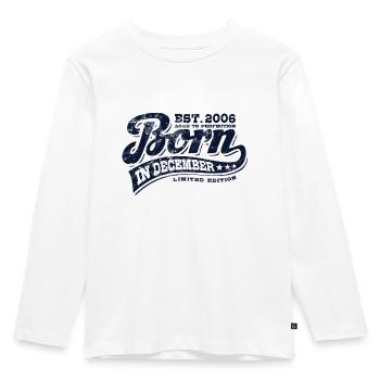 Born in December 2006 - Geburtstag - Geschenk - Kinder Premium Bio Langarmshirt - Weiß - Vorne - AI Model Kid Female (0cm)