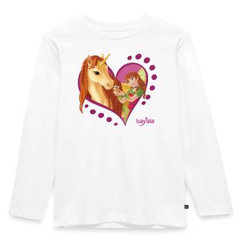 Schleich bayala Marween mit Glitzer-Einhorn - Kinder Premium Bio Langarmshirt - Weiß - Vorne - AI Model Kid Female (0cm)