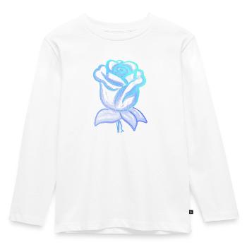Rose flower flower blue - Kids' Premium Longsleeve Shirt - white - Front - AI Model Kid Female (0cm)