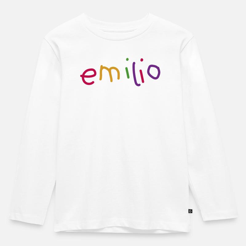 Emilio - Kinder Premium Bio Langarmshirt - Weiß