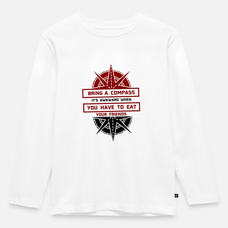 HIKING: Bring A Compass - Kinder Premium Bio Langarmshirt - Weiß