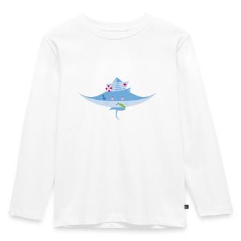 Rochen - Kinder Premium Bio Langarmshirt - Weiß - Vorne - AI Model Kid Female (0cm)