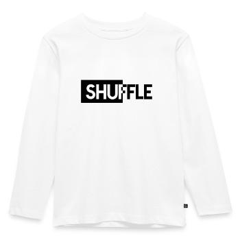SHUFFLE, GESCHENK - Kinder Premium Bio Langarmshirt - Weiß - Vorne - AI Model Kid Female (0cm)