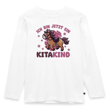 Je suis maintenant un enfant de garderie cheval de garderie - T-shirt manches longues Premium Enfant - blanc - Devant - AI Model Kid Female (0cm)