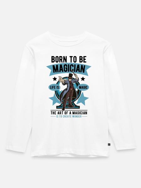 Zauberer - Kinder Premium Bio Langarmshirt - Weiß