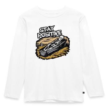 Stay positive. - Kids' Premium Longsleeve Shirt - white - Front - AI Model Kid Female (0cm)