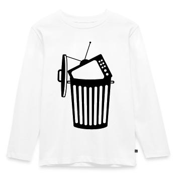 TV trash tv program dumbing down shit sc - Kids' Premium Longsleeve Shirt - white - Front - AI Model Kid Female (0cm)