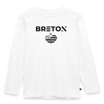 breton de coeur - T-shirt manches longues Premium Enfant - blanc - Devant - AI Model Kid Female (0cm)