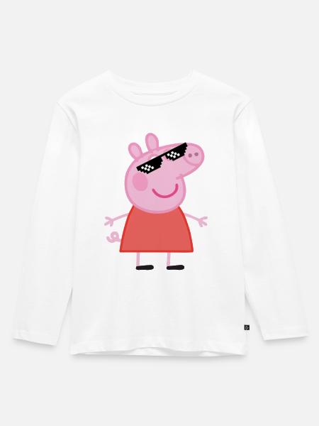 Coole Sau - Kinder Premium Bio Langarmshirt - Weiß