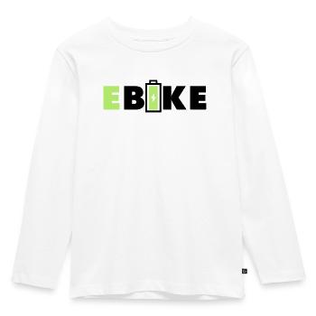 E BIKE - Kids' Premium Longsleeve Shirt - white - Front - AI Model Kid Female (0cm)