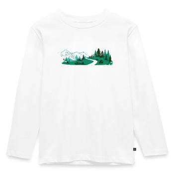 Landscape of a road in the mountains. - Kids' Premium Longsleeve Shirt - white - Front - AI Model Kid Female (0cm)