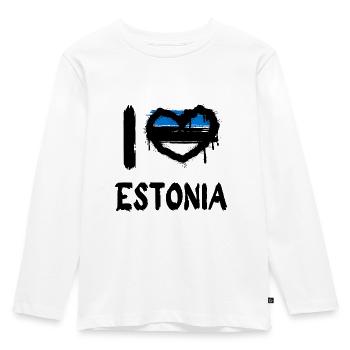 J’aime l’Estonie / J’aime l’Estonie Pays - T-shirt manches longues Premium Enfant - blanc - Devant - AI Model Kid Female (0cm)