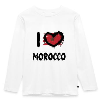 J’aime le Maroc / J’aime le Maroc Pays - T-shirt manches longues Premium Enfant - blanc - Devant - AI Model Kid Female (0cm)