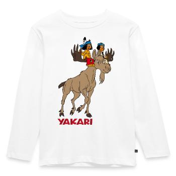 Yakari mit Elch - Kinder Premium Bio Langarmshirt - Weiß - Vorne - AI Model Kid Female (0cm)