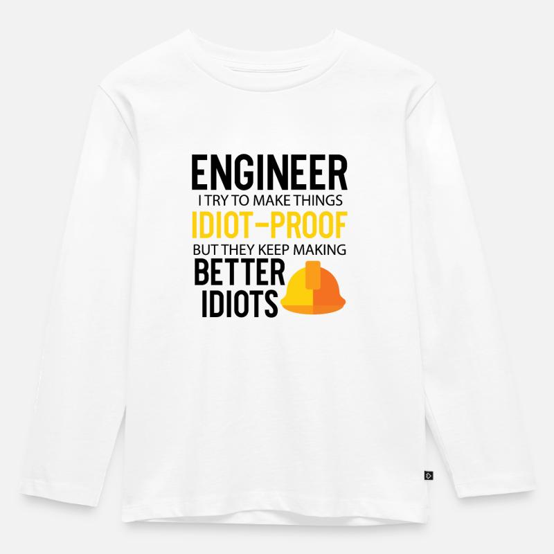 Engineer - Kinder Premium Bio Langarmshirt - Weiß