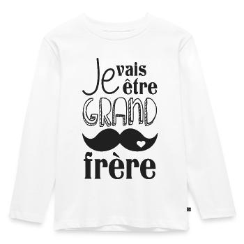 Je vais être grand frère - T-shirt manches longues Premium Enfant - blanc - Devant - AI Model Kid Female (0cm)