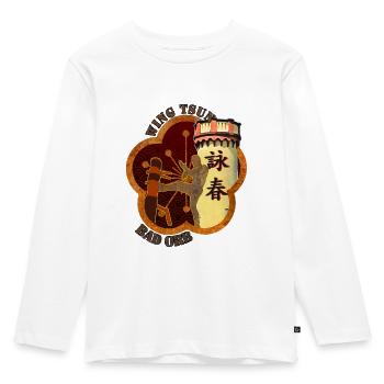 WingTsun WT-Schule Bad Orb - Design 3 - Kinder Premium Bio Langarmshirt - Weiß - Vorne - AI Model Kid Female (0cm)