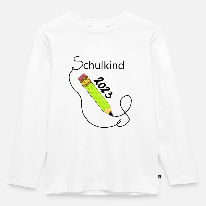 schule - Kinder Premium Bio Langarmshirt - Weiß