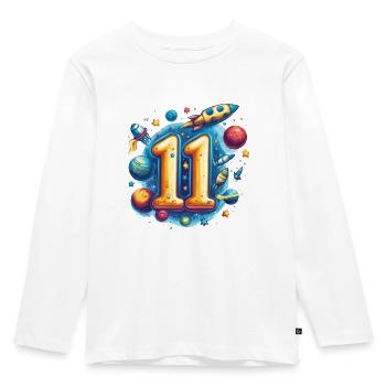 Espace 11e anniversaire - T-shirt manches longues Premium Enfant - blanc - Devant - AI Model Kid Female (0cm)