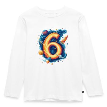 Espace 6e anniversaire - T-shirt manches longues Premium Enfant - blanc - Devant - AI Model Kid Female (0cm)