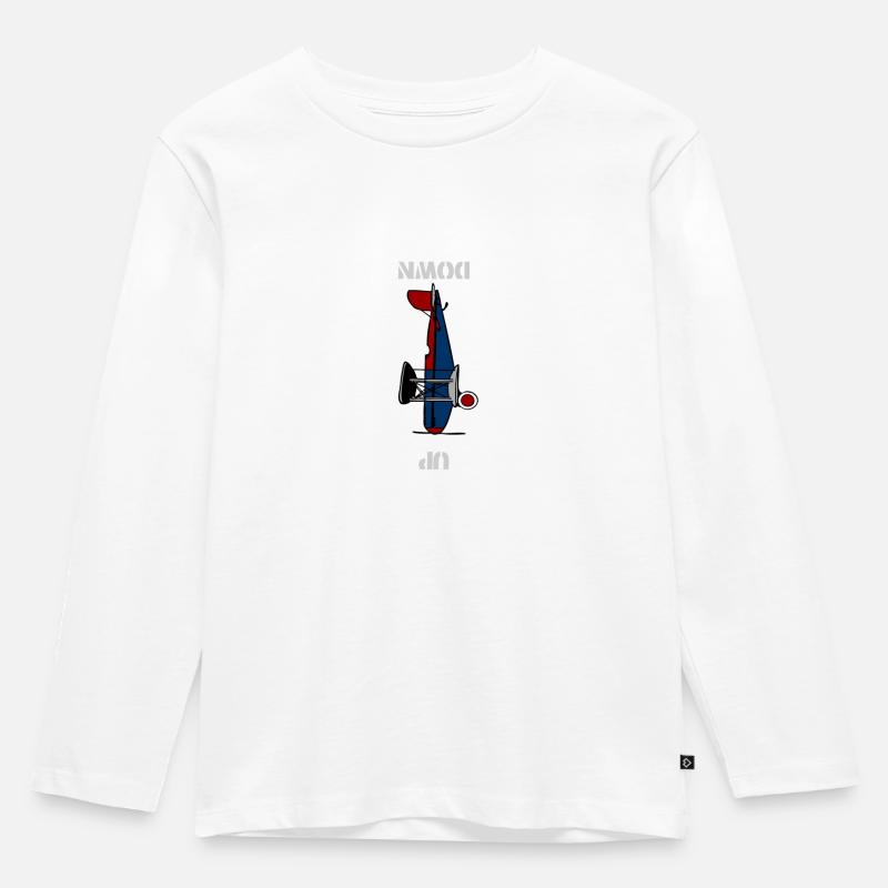Flugzeug - Kinder Premium Bio Langarmshirt - Weiß