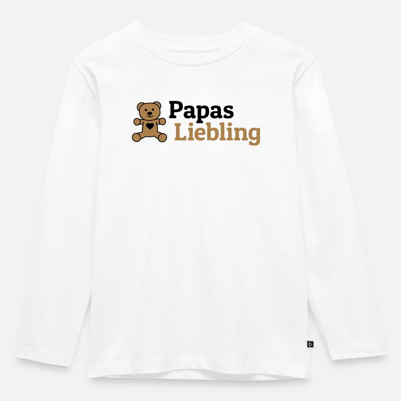 Papas Liebling - Kinder Premium Bio Langarmshirt - Weiß