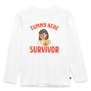 Überlebender der Magenschmerzen - Kinder Premium Bio Langarmshirt - Weiß - Vorne - AI Model Kid Female (0cm)