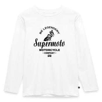 Supermoto - Kinder Premium Bio Langarmshirt - Weiß - Vorne - AI Model Kid Female (0cm)