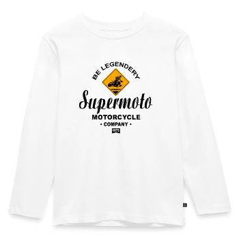 Supermoto - Kinder Premium Bio Langarmshirt - Weiß - Vorne - AI Model Kid Female (0cm)
