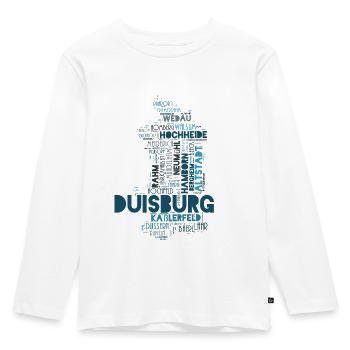 Duisburg in words - Kids' Premium Longsleeve Shirt - white - Front - AI Model Kid Female (0cm)