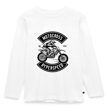 Motocross Motocross Essence Cross Machine - T-shirt manches longues Premium Enfant - blanc - Devant - AI Model Kid Female (0cm)