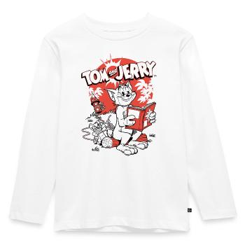 Tom et Jerry Blague Fusée - T-shirt manches longues Premium Enfant - blanc - Devant - AI Model Kid Female (0cm)